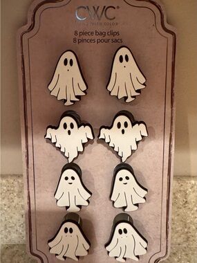 CWC Cook with Color White Ghost Halloween Magnetic Bag Clips - 8 Piece Set
